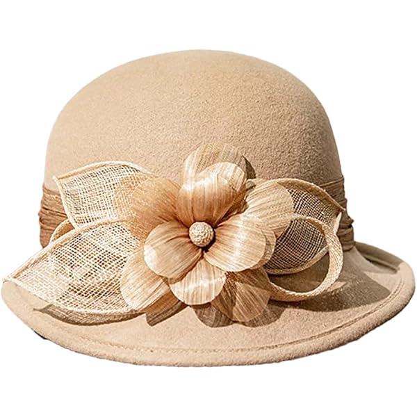 Wool Derb? Hat Round Cloche Hat for Women Flower Bowler Hat  display picture 1