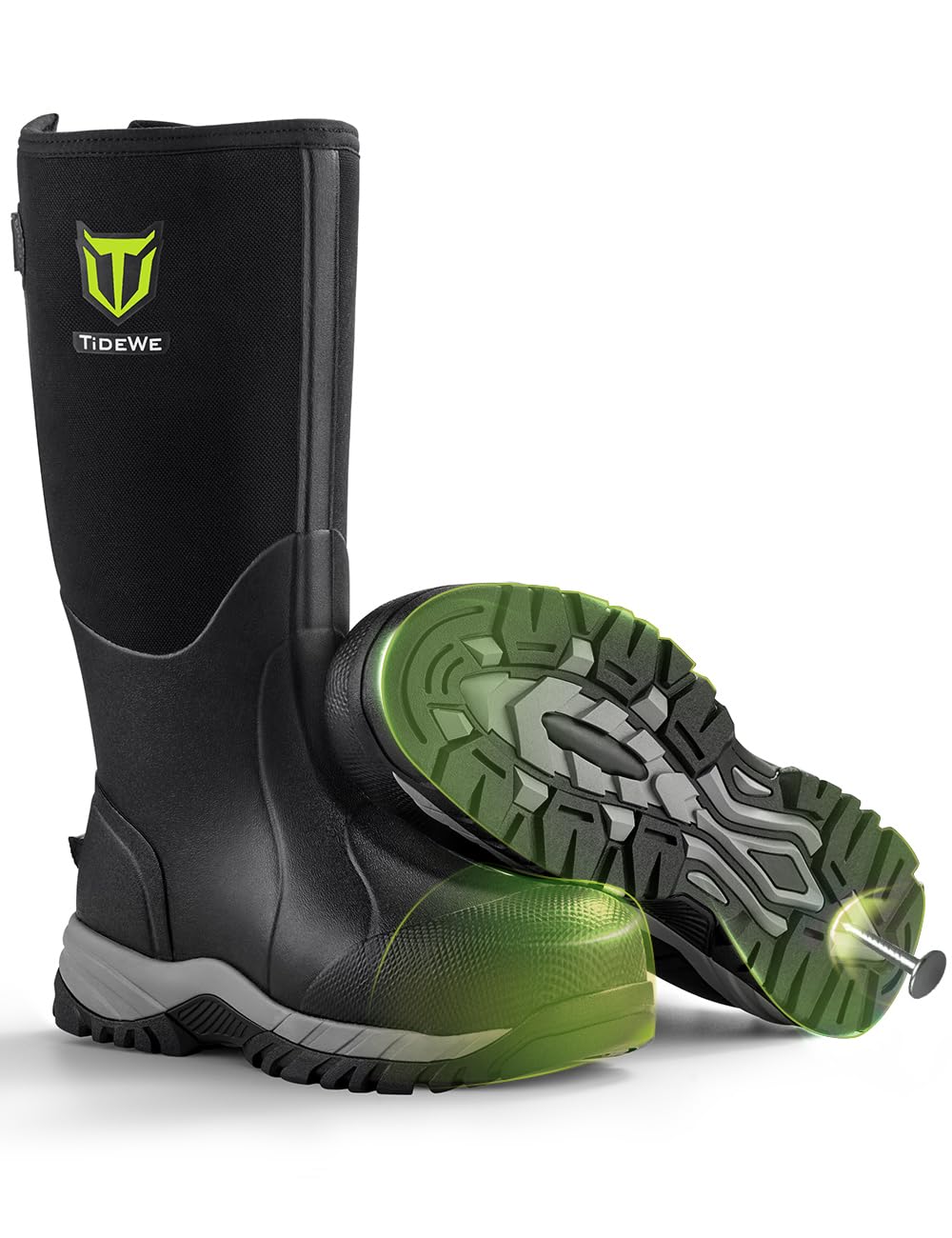 Photo 1 of TIDEWE Puncture Proof Work Boots Men (Black, Size 7-13)