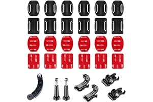 TANSUO Helmet Adhesive Sticky Mounts Accessory Kit, Helmet Attachment Kit Sticky Pads Mounts + Buckles + Thumb Screws+ Extens