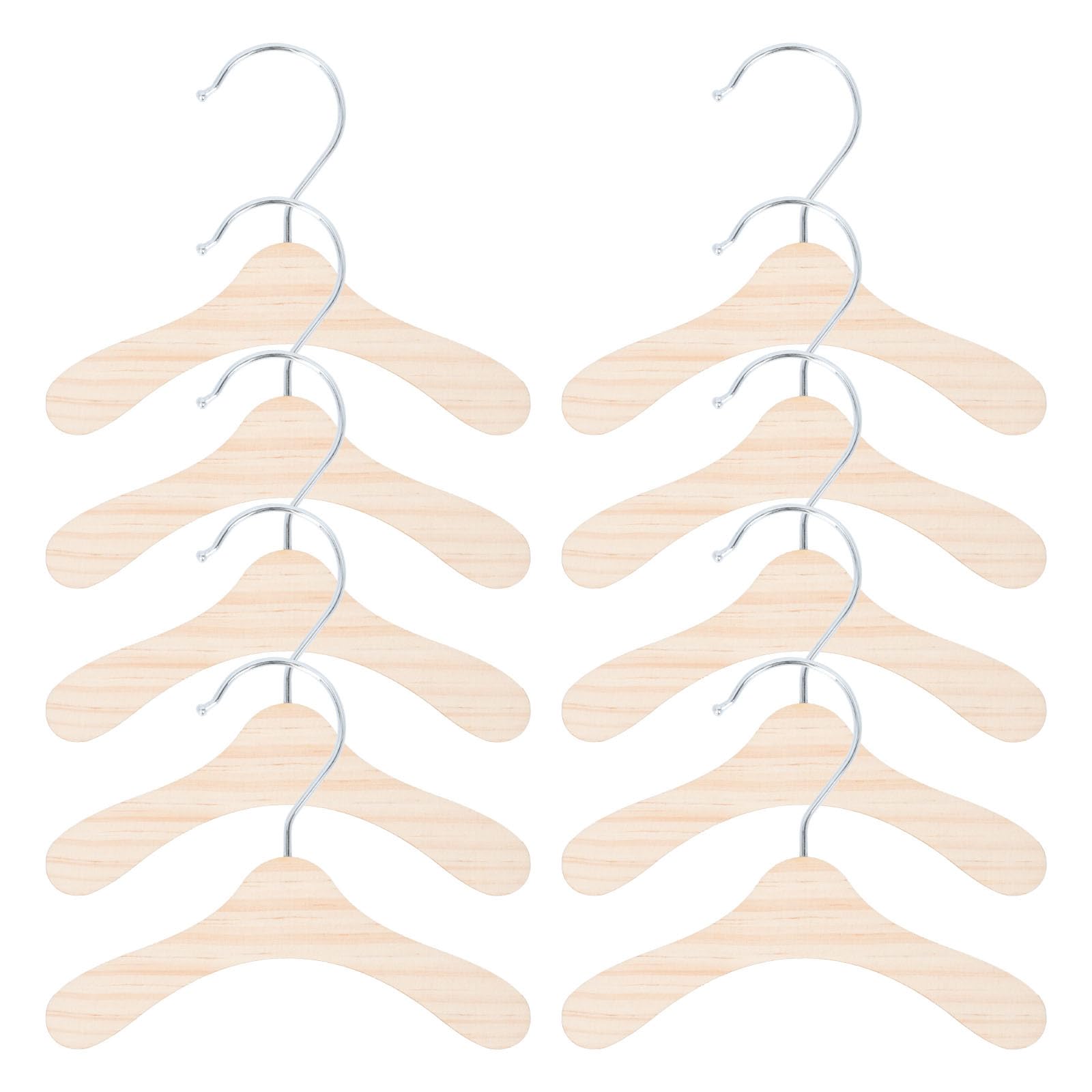 Tomaibaby Pet Dog Clothes Hanger: Solid Wood Mini HangerSS - 10PCS Non Slip Baby Coat Hangers - Clothing Rackfor Pet Dogs, Cats, Babies, Newborn and Toddlers Small Clothes
