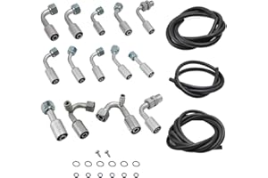 MOTOQUEEN AC Hose Kit R134a for GM Cars Truck Vehicle such as for Buick Chevrolet Cadillac GMC Wuling Baojun Holden Air Conditioning Ext Length Hoses with Fittings and O-rings