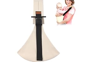HUEFAIN Baby Sling Carrier for Infants and Toddlers 6-36 Months (10-30 lbs), Lightweight & Breathable Cotton Hip Shoulder Carrier-Adjustable, Easy-to-Wear Side & Front Carry Toddler Sling (Beige)