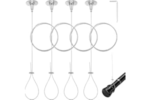 4Pack Ceiling Support for Closet Rod Stainless Steel Heavy Wardrobe Pipe Bracket Rod Holder Ceiling Support Assembly for Curt