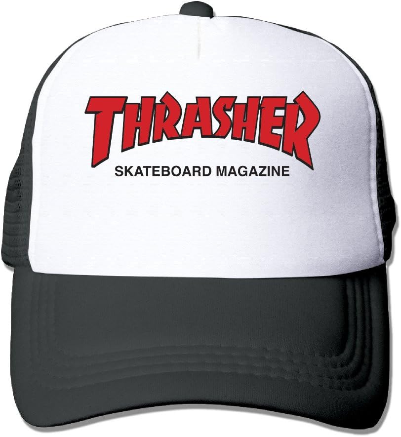 ENIDE Causal Thrasher Skateboard Magazine Adult Nylon Adjustable Mesh Hat Trucker Cap Black One Size Fits Most