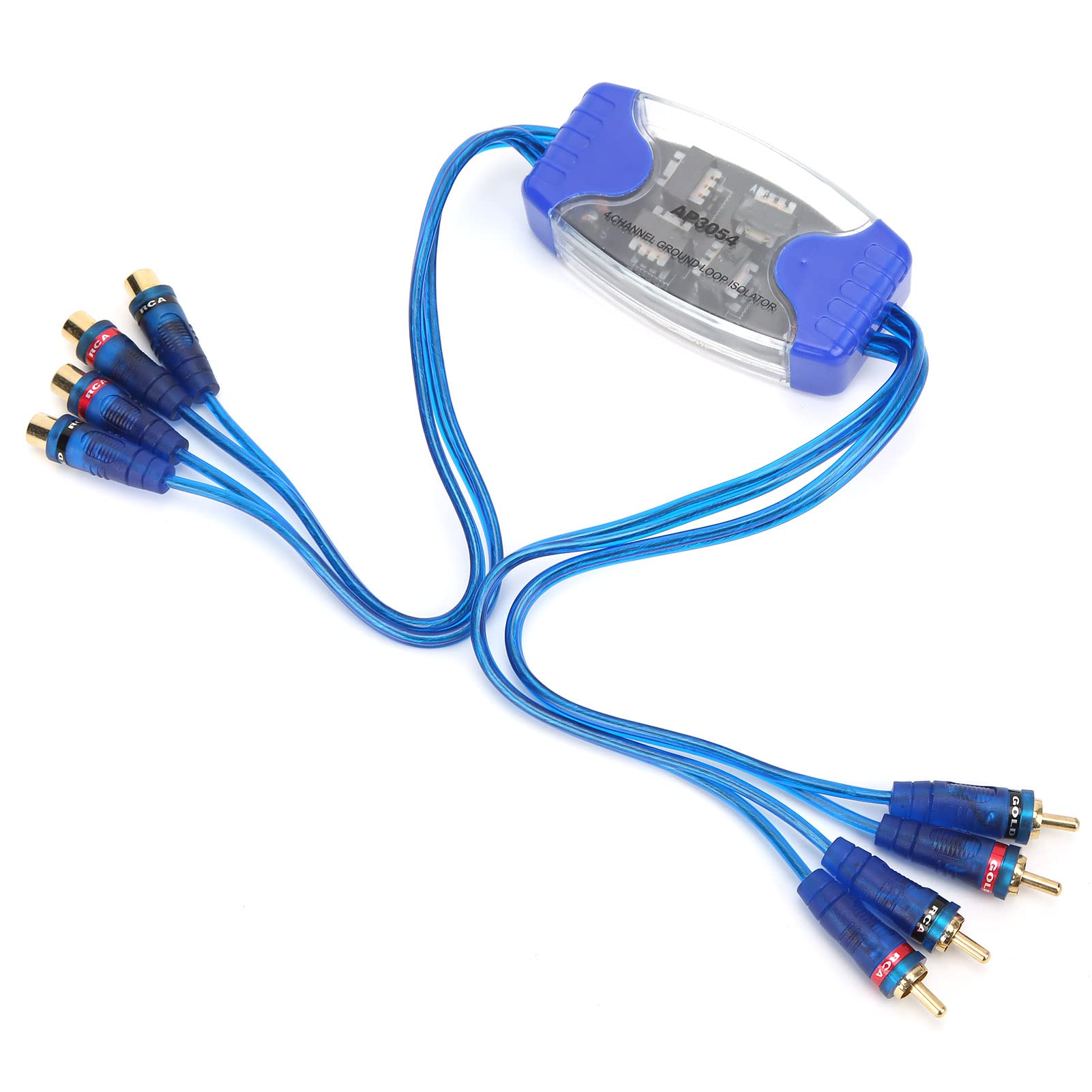 RCA Noise Filter,Ground Loop Isolator Automotive 4 Channel Gold Plated Ground Loop RCA Isolator Car Noise Filter for Automobile