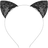 DDazzling Glitter Cat Ears Headwear, Halloween Cosplay Party Favors