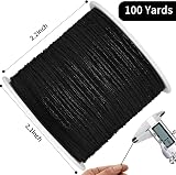 TONIFUL 1mm Black Nylon Cord Satin String for Jewelry Making 100m Beading Thread view 2