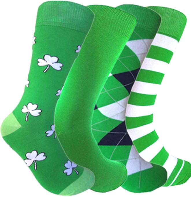 Men's Bright Green 4 Pairs Dress socks。 Amazon.ca Clothing & Accessories