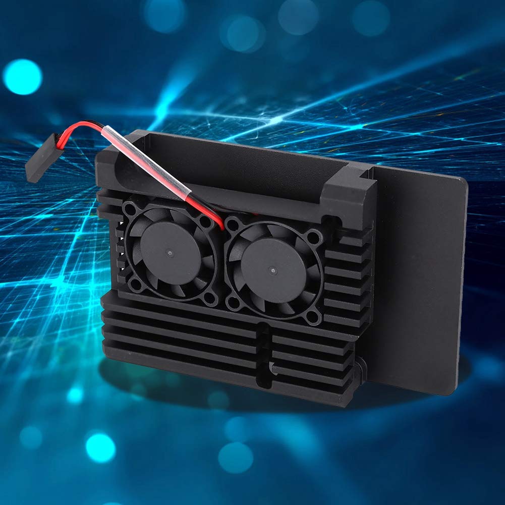 Aluminum Alloy Case Raspberry Heat Dissipation Shell Case Metal Case with Dual Fan Fit for 3 Model 2b 3b