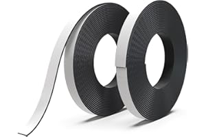 Magnetic Tape with Adhesive Backing 2 Rolls 32FT Strong Adhesive Magnet Strips Flexible Magnetic Roll for Crafts, Home, Offic