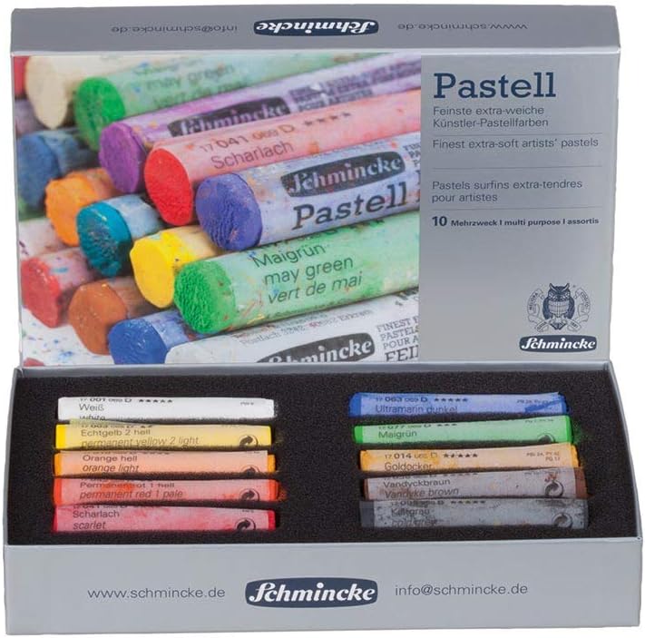 Schmincke, Pastels, basic assortment with 10 colours, 77 210 097, cardboard box with 10 pastels, handmade pastels, brilliant - Image 4