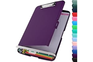 Meiikun Clipboard with Storage, High Capacity Clip Boards 8.5x11 with Pen Holder, A4 Plastic Clipboards Legal Size, Nursing C