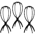 Dreamlover Wig Stand, Wig Head Stand, Wig Holder for Multiple Wigs, Black, 3 Pack