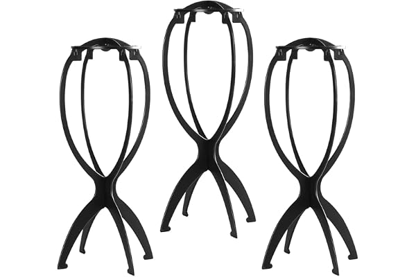 Dreamlover Wig Stands for Wig Storage and Drying, Black, 3 Pack | Detachable Design, Effortless Assembly, 14.2" Tall, Fits Ha