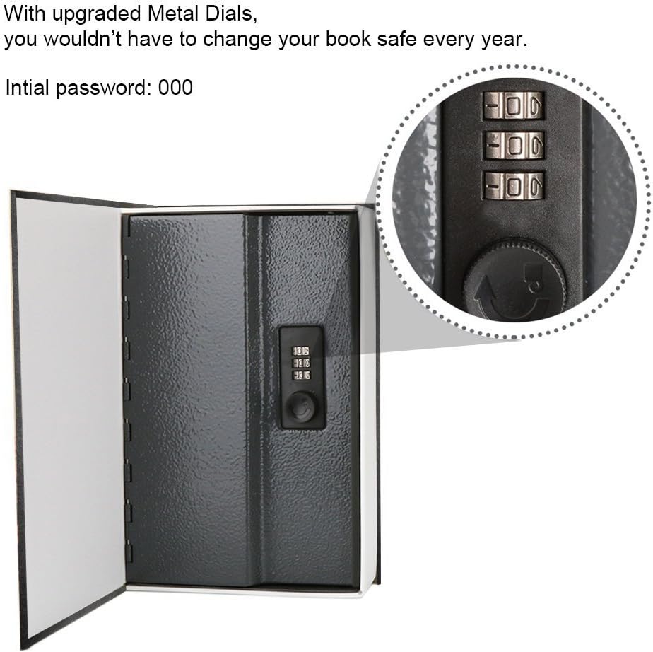 Book Safe with Combination Lock Dictionary Diversion Money Box, Portable Safe Box, Great for storing Money (Small, black) - Image 4