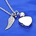 HooAMI Always in My Heart Angel Wing Emerald Birthstone Cremation Jewelry Memorial Urn Necklace