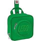 LEGO Kids Brick Mini Backpack Accessory Pouch with Novelty Backstraps, Snaps to Belt or Full-Size Backpack, Holds Small Items like Keys & Headphones, Green
