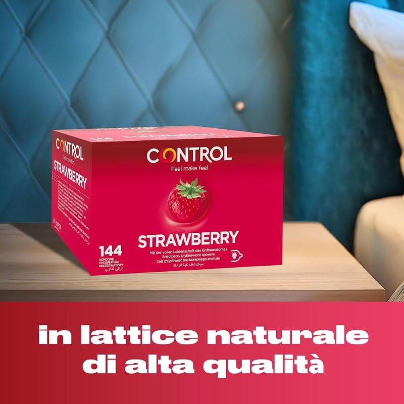 Strawberry Preservativi Aromatizzati alla Fragola in Lattice Naturale - 144 Profilattici