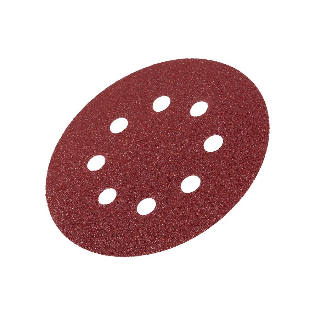10Pcs 8 Hole Round Sanding Disc 125mm/5in 60#-1000# Sanding Disc Pads Sander Sandpaper for Wood and Metal(80#)