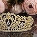 Whitelotous Silver Plated Diamond Jewelry Bride Crown Tiara Bride's Headdress (Gold)