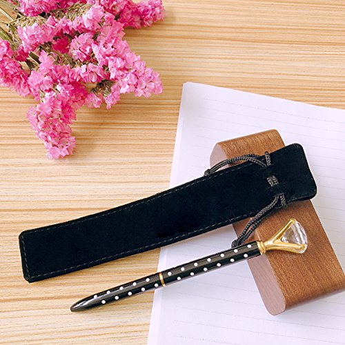 Youyuan 6 Pcs Diamond Ballpoint Pen Rose Gold Pens with Big Rhinestones Crystal Metal Ball-Point Bling Pen for Stylish Fancy Office Supplies, 12 Black Refillable Ink, 6 Different Colors