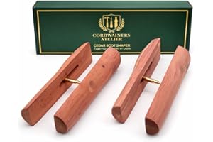 Premium Cedar Boot shaft shaper for Tall boots - Natural Aromatic Wood Tree Inserts for Leather Boots - Moisture Absorbing & 