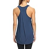 Bestisun Workout Yoga Athletic Shirts Racerback Long Tank Tops Loose fit for Women
