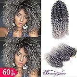 BeautyGrace Pack of 3 Marlybob Crochet Braids Hair Ombre Afro Kinky Curly Braiding Hair Extensions for Girl Women(8