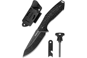 REMETTE Fixed Blade Knife with Kydex Sheath,Fire Starter,D2 Steel Tactical Survival Knife,G10 Handle Full Tang Bushcraft Camping Knife for Outdoor,Camping(RT-Allosaurus)