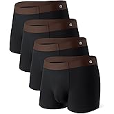 DAVID ARCHY Men’s Seamless Underwear, Rayon Made from Bamboo, Breathable Moisture-Wicking Comfort Pouch, 4 Pack