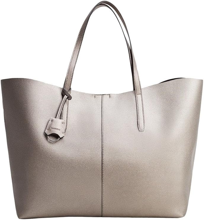 MANGO Fauxleather shopper bag SizeOne size ColorDark Silver