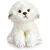 HollyHOME Maltese Stuffed Animal Realistic Maltese Dog Plush Toy Pet Fluffy Stuffed Puppy Dog Toys Gift for Kids 9 inches