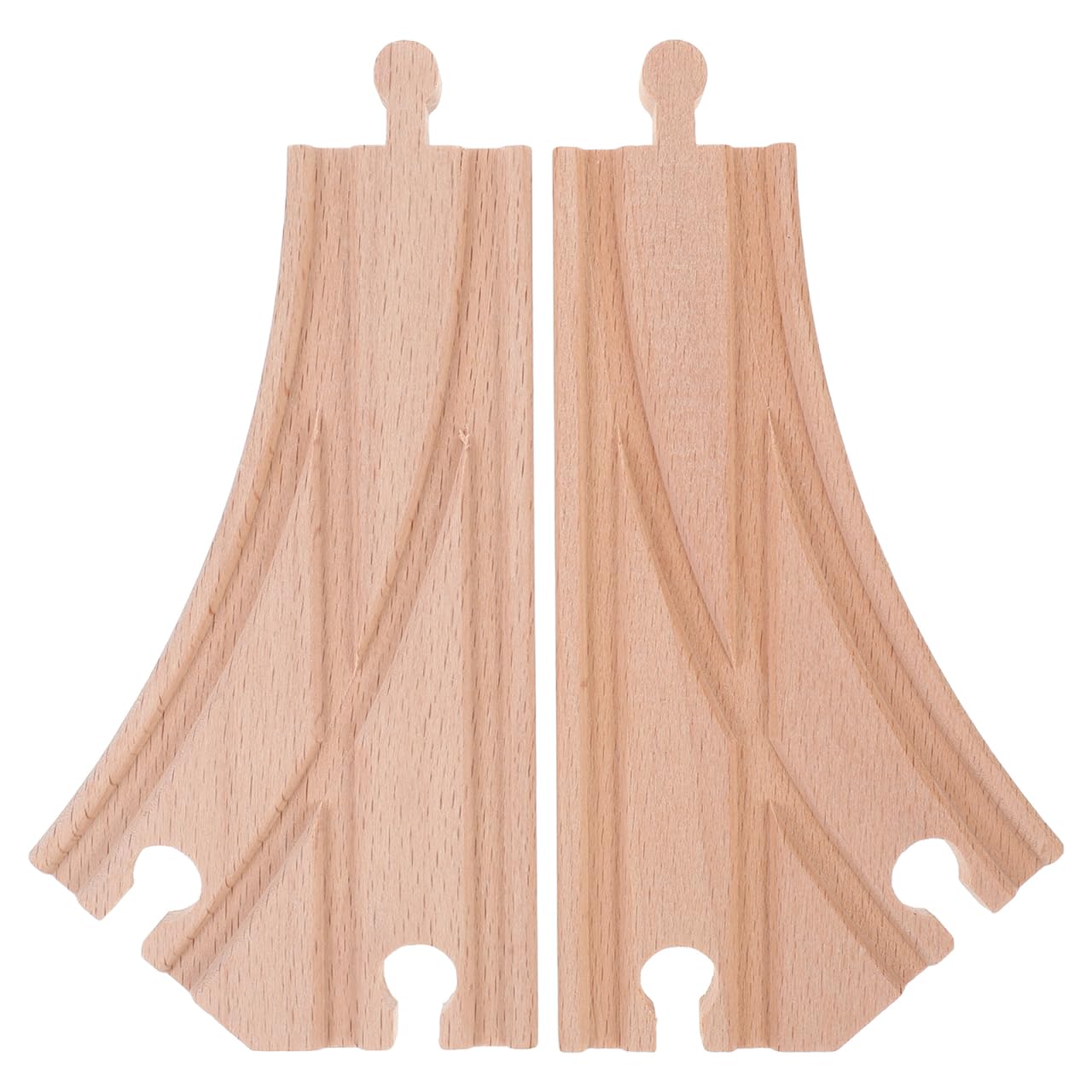 Soimiss Wooden Train Track Accessories 2Pcs Multi-Directional Railway Switch Railway Compatible with Kids Train Sets Child Educational Toy for Creative Track Expansion