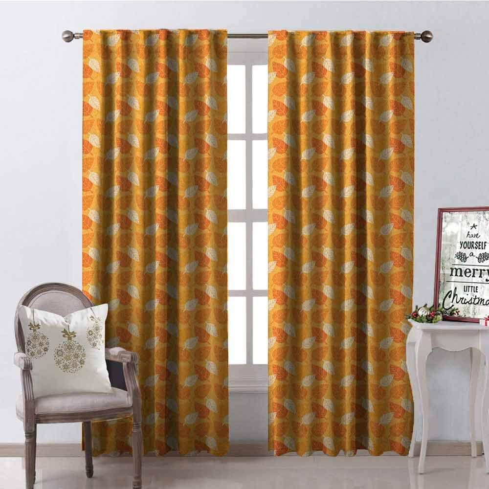 Amazon.com: Burnt Orange 99% Blackout Curtains Autumn Leaves