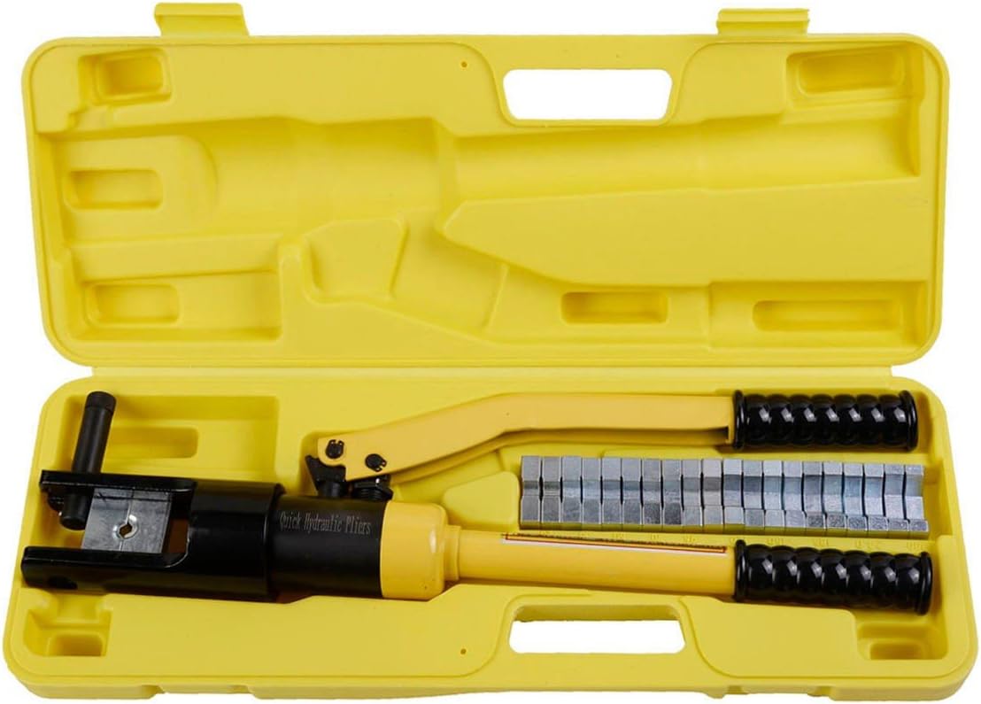 Automotive Tool 16 Ton Hydraulic Wire Terminal Crimper Battery Cable Lug Crimping Tool W/dies