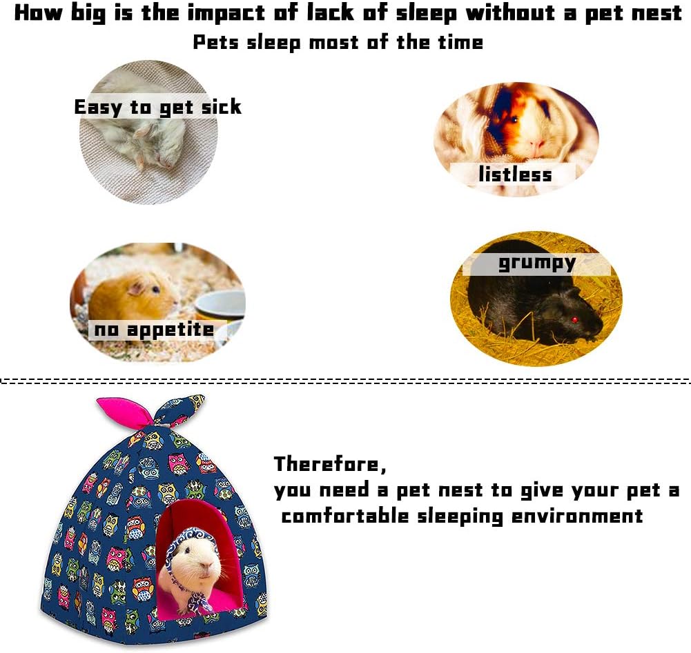 YANGWX Winter Warm Hamster Bed Guinea Pig House, Removable Washable Small Animal Sleeping Nest Chinchillas Tent Cave Bed - Image 5