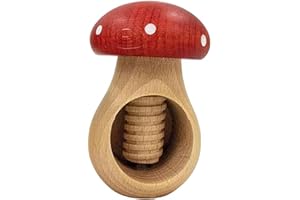 Wooden Nutcracker Mushroom – Screw Mechanism Nut Cracker Tool, Easy-to-Use for Walnuts, Gift for Christmas & Kitchen Home Dis