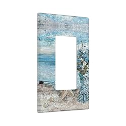Daisy Flower Blue Beach Single Rocker Light Switch