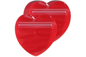 Mtxorvix 100Pcs Heart-Shaped Jewelry Bags Pink Heart Clear Zip Lock Resealable Baggies Cute Mini Packaging Pouch for Small Bu