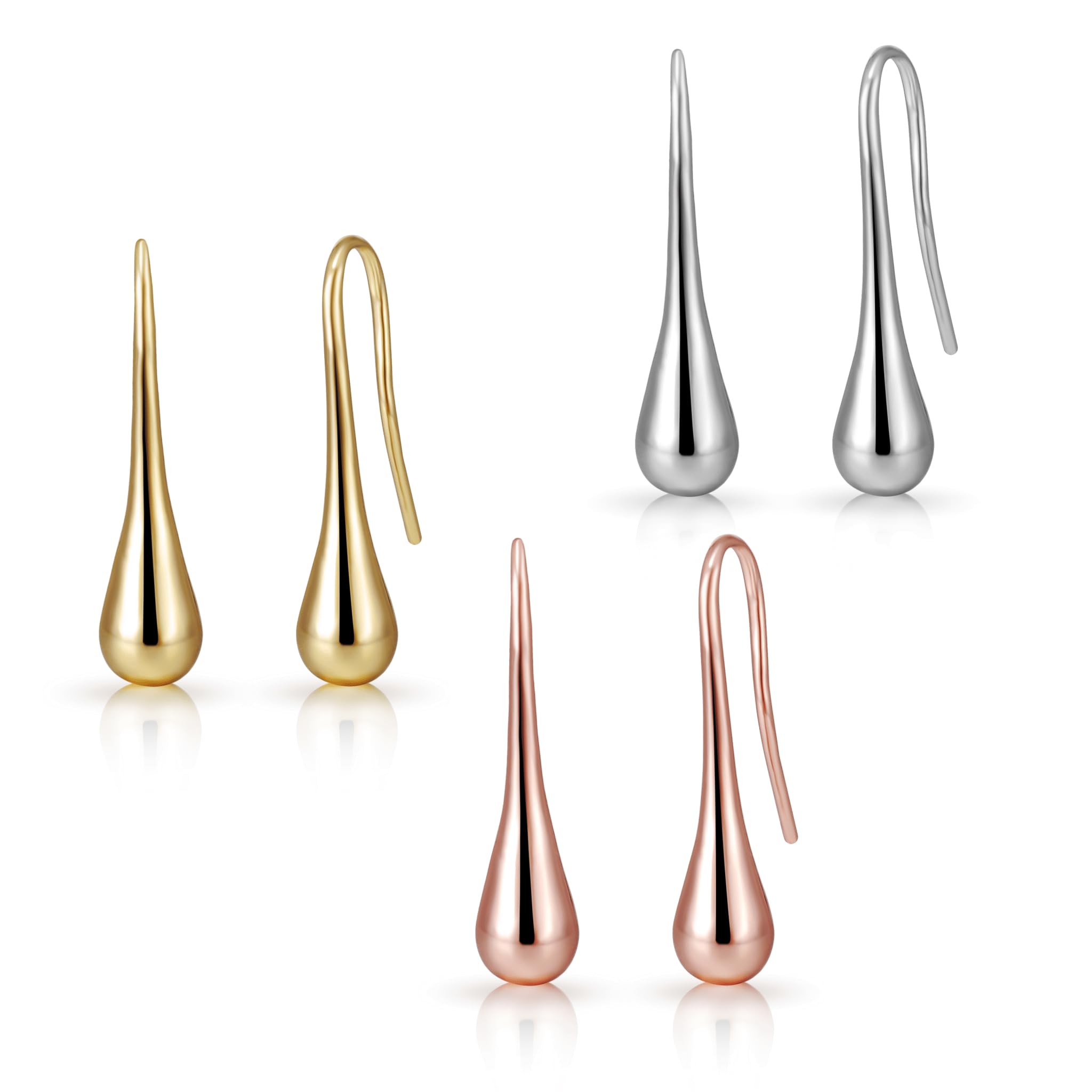 Philip Jones Set of Three Teardrop Earrings