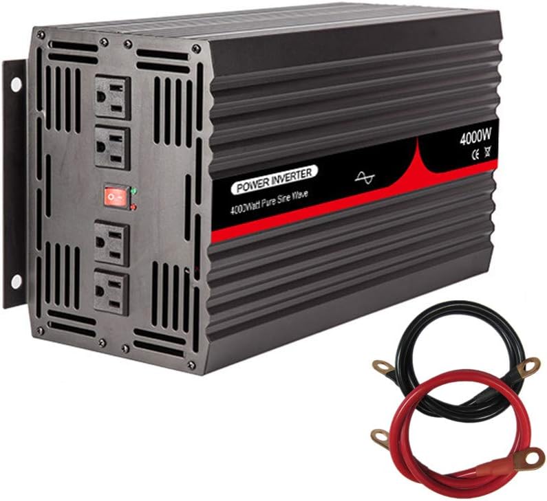 Pure Sine Wave 4000 Watt (8000W Surge) Power Inverter DC to AC Car, Solar, Off-Grid, RV, Back Up Power (DC48V to AC120V 60HZ)
