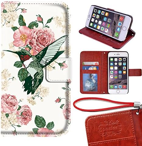 DOFIRI iPhone 6 / 6s Plus Case, Card Slots PU Leather Hummingbird iPhone 6 / 6s Plus Wallet case