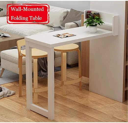 Amazon Com Hrd Wall Mounted Drop Leaf Table Kitchen Dining Table Bar Table Storage Shelf Space Saving 3 Colors Home Kitchen
