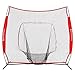 SONGMICS 7' x 7' Baseball Net, Portable Softball Net, with Carry Bag, Ground Stakes, for Hitting and Batting Practice, Red, USBN77RD