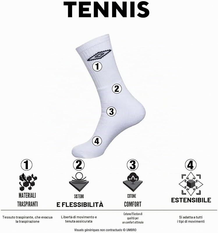 Calzini Uomo e Donna 39-42, Cotone Rigenerato Set di 6, Bianco