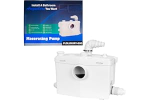 FLODREAM 800watt Macerator Pump for Basement Upflush System, Macerating Toilet Pump with 4 Water Inlets & 2 Outlets for Kitchen/Sink/Basin/Toilet Waste Water Disposal Sewage Sump Pump, 36ft Vertical Pumping