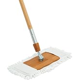 Harper Live.Love.Clean. Bamboo 2-in-1 Smooth Surface Wet/Dry Dust Mop with (2) Washable Wraparound Pads for Cleaning Dust, Pet Hair &amp; Fine Dry Dirt