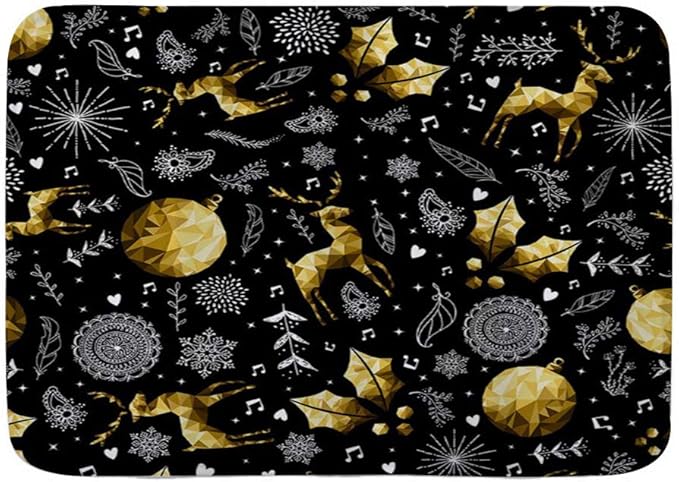 Judascepeda Badematte Bad Teppiche, Schwarzgold Weihnachten