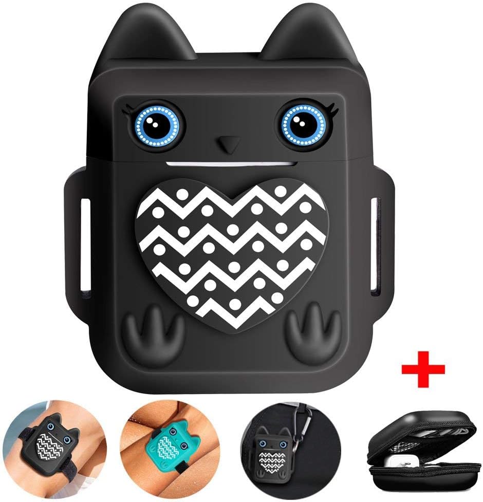 Nigaee Apple Airpods Accessories Apple AirPods Case Protective Silicone Cover Skin [Cute Owl Design][Shock Resistant,Carrying Bag HOOK&LOOP Airpods Straps]