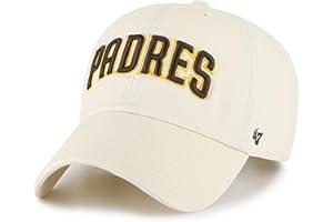 47 Brand MLB Natural Primary Logo Clean Up Adjustable Baseball Cap Hat, Adult One Size Fits All